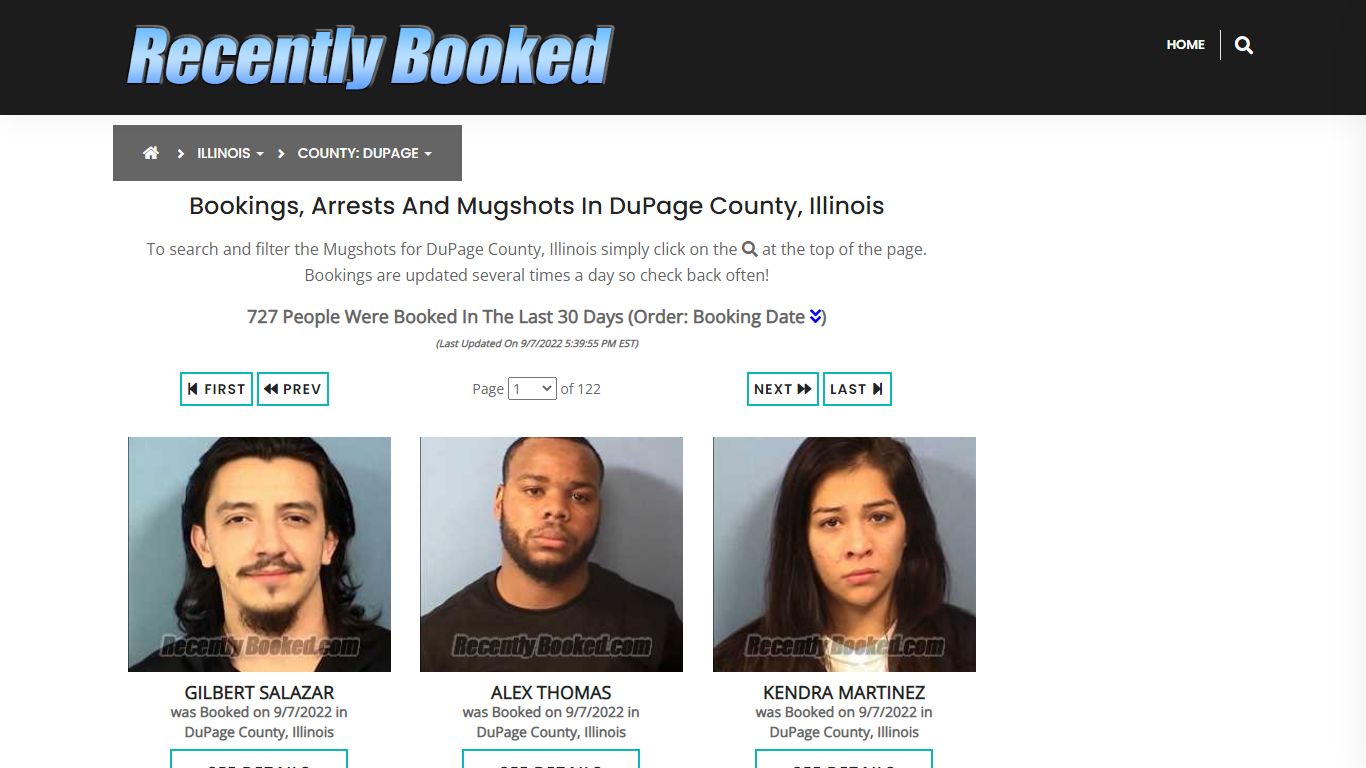 Recent bookings, Arrests, Mugshots in DuPage County, Illinois